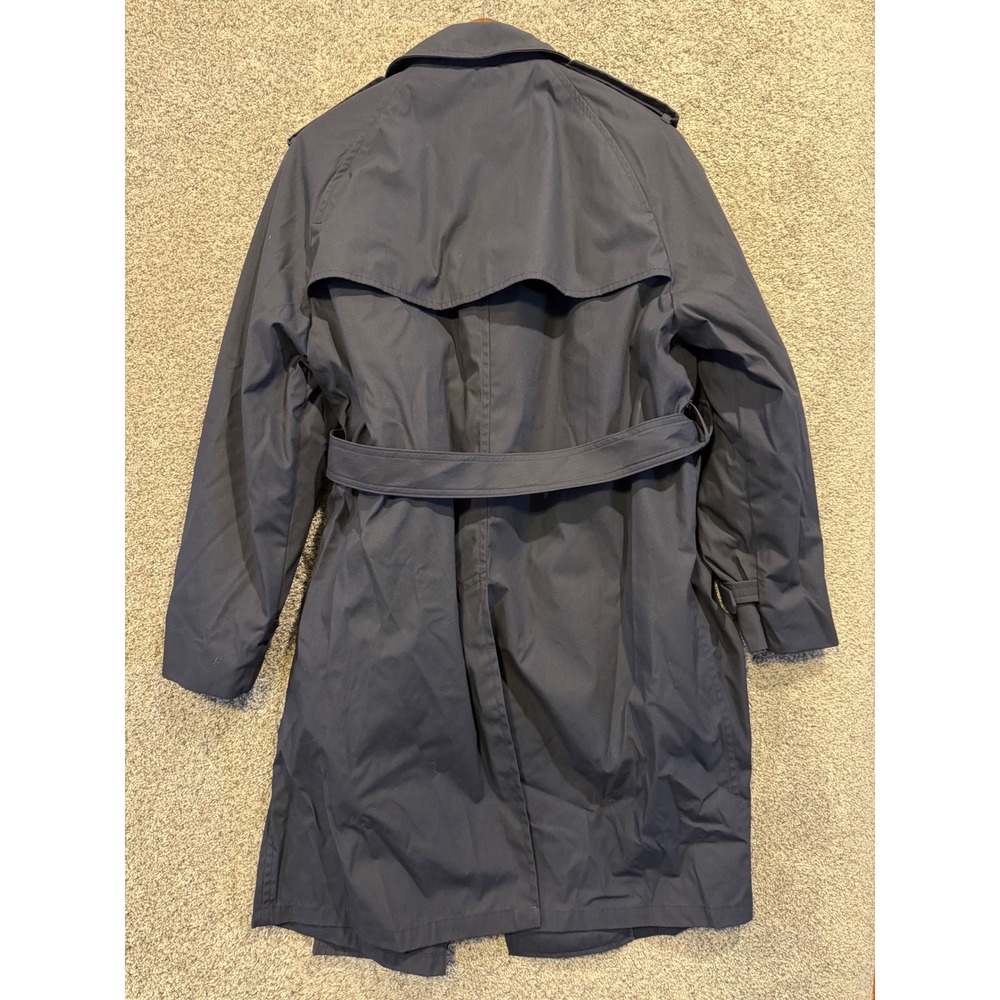 Defense Logistics Agency Trench Coat Mens 44S Blue All Weather Removable Liner * - Picture 2 of 11